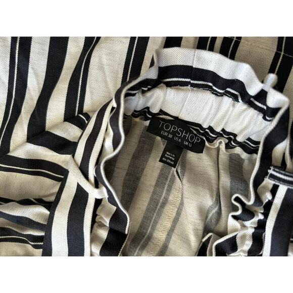 TOPSHOP Womens White Striped Viscose A-Line Skirt Size US 6 - Belt included - Picture 5 of 7